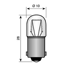 Indicatie- en signaleringslamp Miniatuur gloeilamp VEZALUX LAMPJE 24-30V 2W  BA9S   10X28 091028367